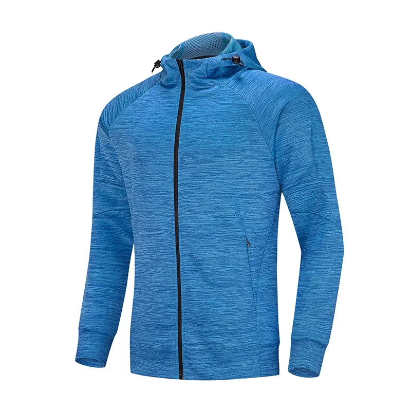 Giacca sportiva da uomo con cerniera, palestra, corsa, felpe con cappuccio, abbigliamento sportivo maschile, cappotto da allenamento, camicia da