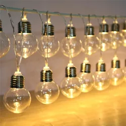 6M 20 LEDs Ball String Lights Clear Globe Bulbs, Indoor And Outdoor Lighting for Party Decoration