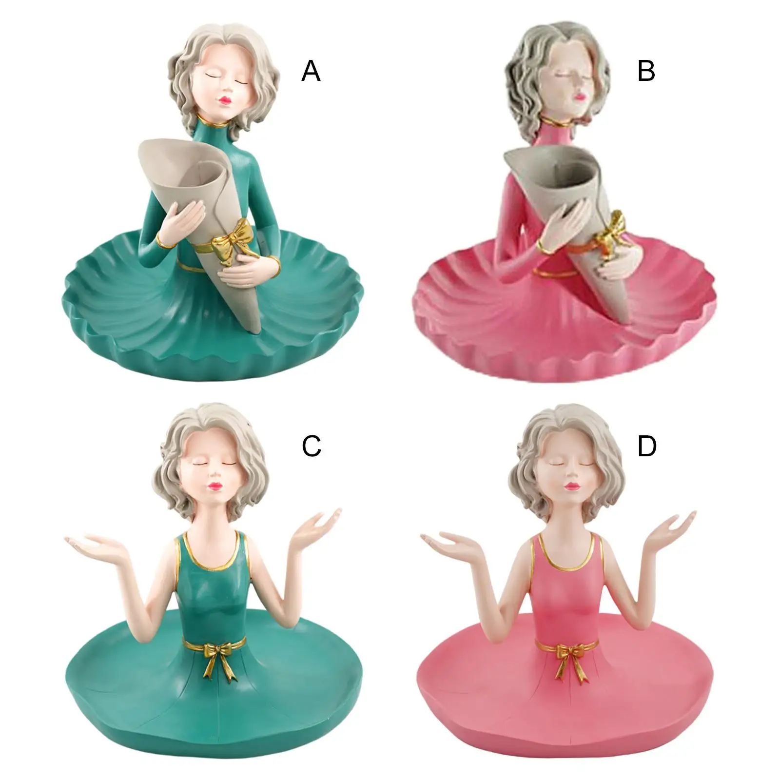 تمثال فتاة، مع صينية تخزين التنورة، منحوتة شخصيات إبداعية لغرفة النوم والأساور