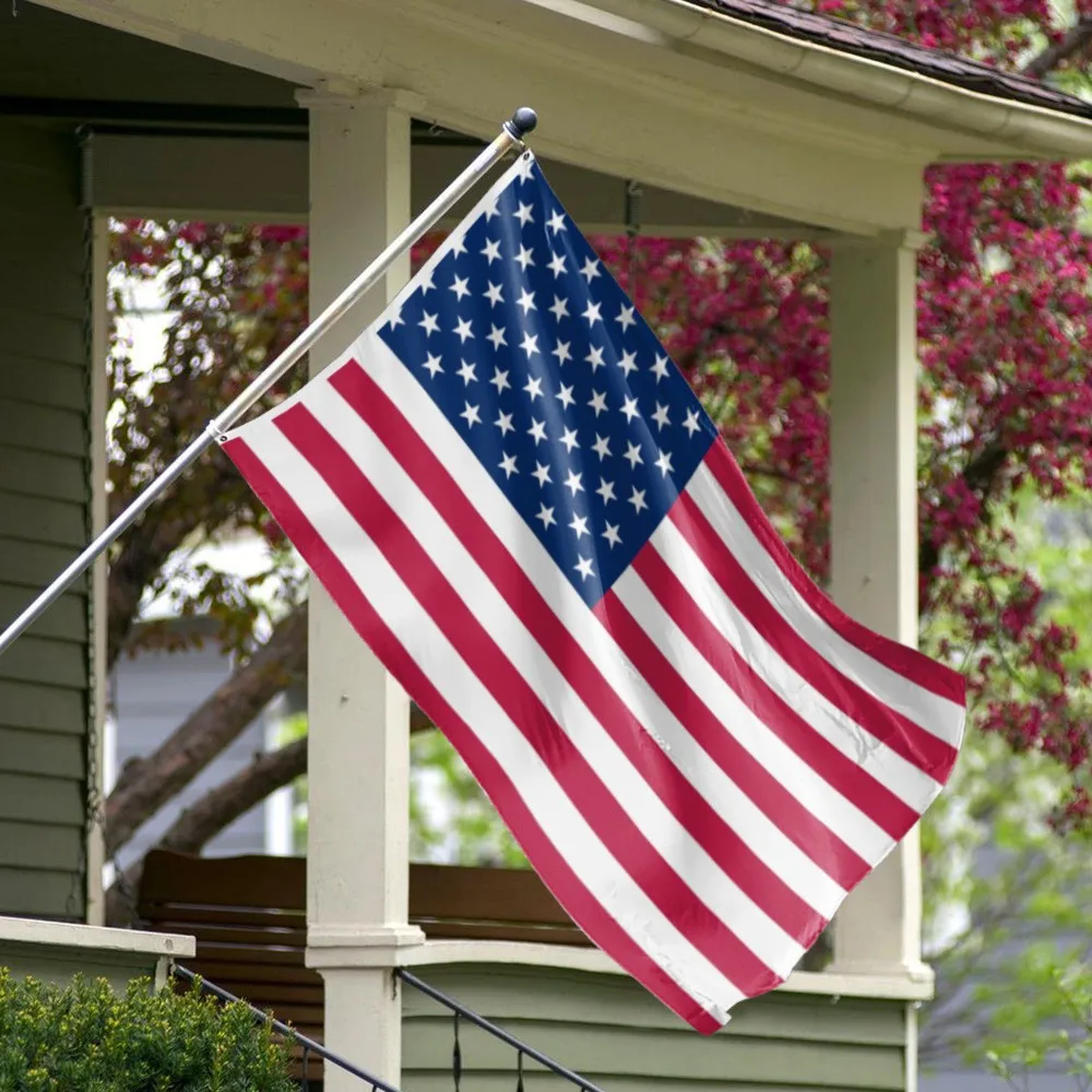 2pcs 4X6FT 120*180cm American Flag USA Flag Printed Nylon Flag National Flag w/Brass Grommets Courtyard Decoration Festival Decoration Flag