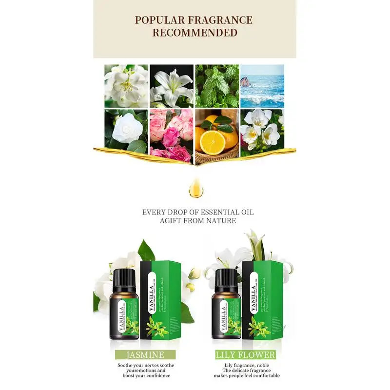 Duftöle natürliche Aroma therapie öle für Diffusor Luftbe feuchter 10ml Aroma therapie öle für Diffusor Luftbe feuchter