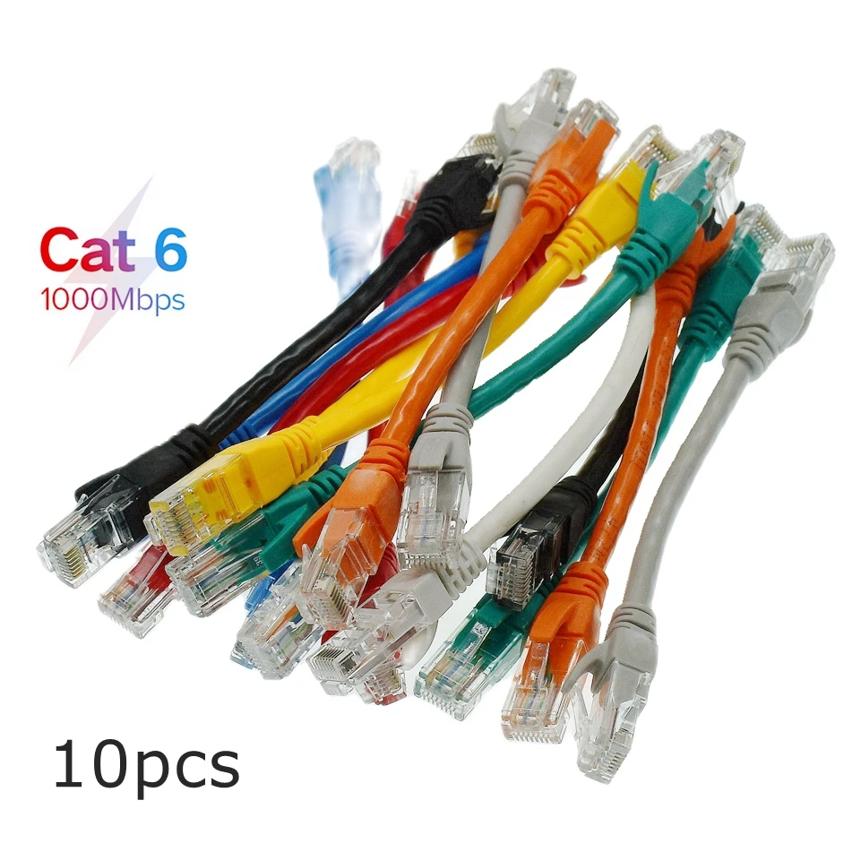 

10pcs Short RJ45 Ethernet Cat6 Network Cable Cord 15cm 0.3m 0.5m Twisted Pair Patch Cord Internet UTP Cat6 Lan for Laptop Router