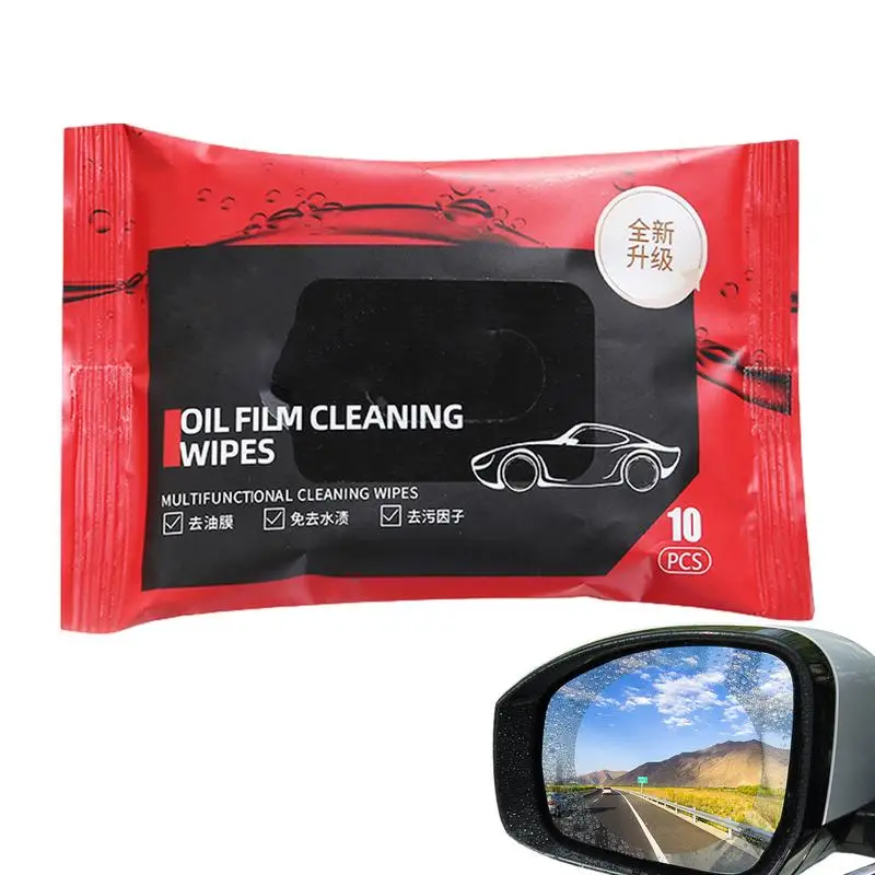 10PCS/Pack Car Oil Stain Cleaner Glass Oil Film Removing Wet Towel Front Windshield  Auto Detailing Oil Film Cleaning Wipes