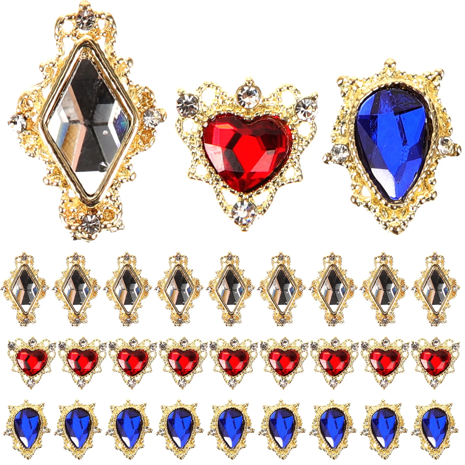 

30 шт., набор страз для ногтей, маленькие подвески для ногтей из сплава, украшения для маникюра «сделай сам», для женщин и девочек, аксессуары для дизайна ногтей