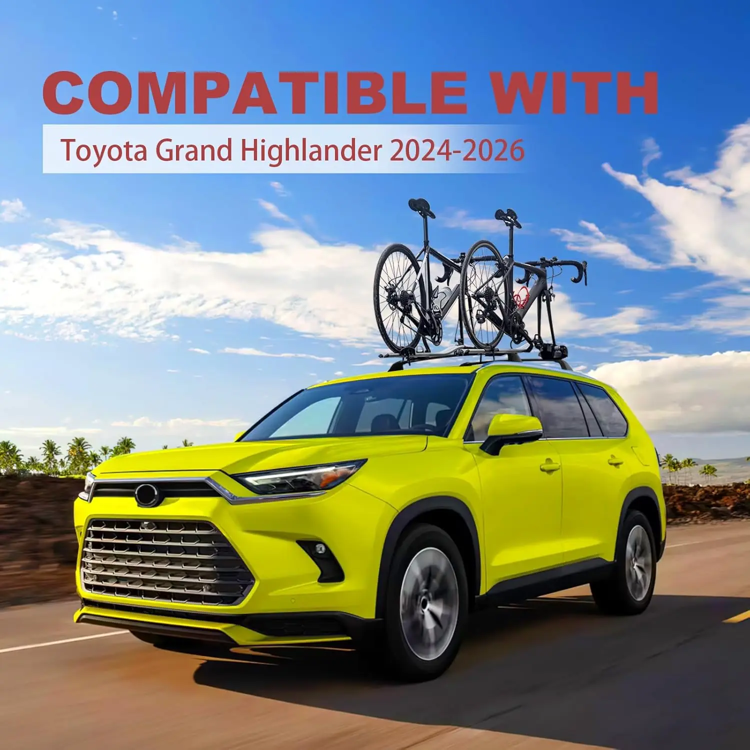 قضبان متقاطعة لرف السقف شديدة التحمل لسيارة Toyota Grand Highlander و Lexus TX 2024-2026 مع قضبان دافق، ألومنيوم قابل للقفل #6