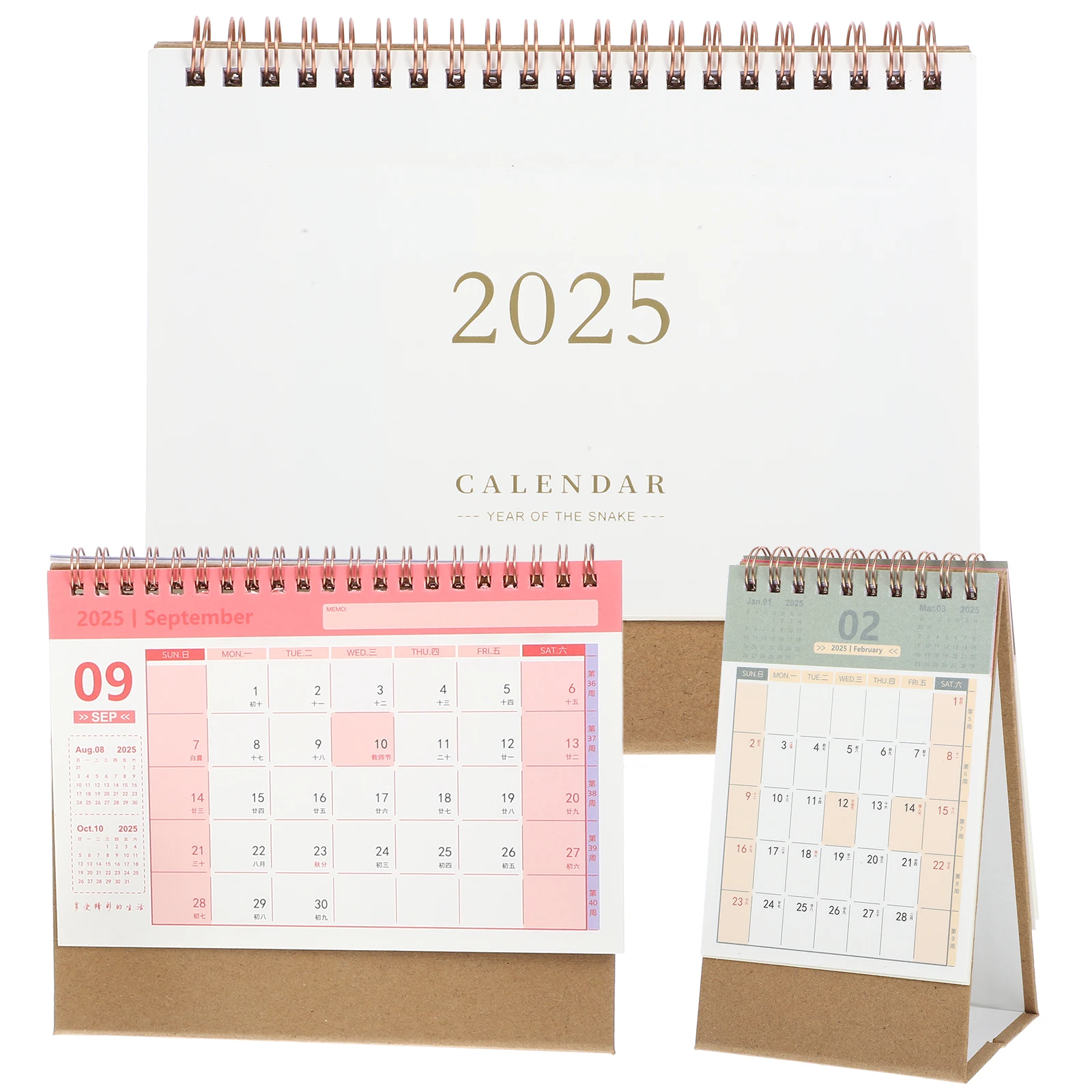 

3pcs Desk Calendar Notepad Standing Whiteboard Desktop Ornament Custom Mini Paper Planner Calendars Office Decorative Thick