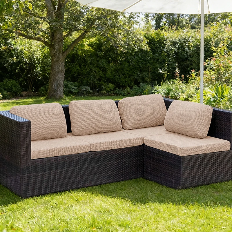 1PC Effen Kleur Bankhoes Kussenhoes Duurzame stof voor tuin Patio Vervanging Sofa Seat Hoes Binnenplaats Stofdicht - afbeelding 1