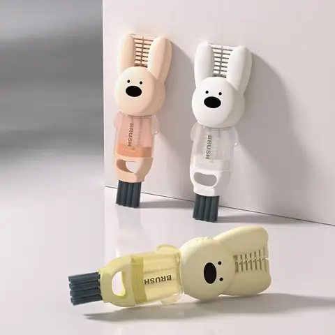 3 in 1 컵 뚜껑 갭 청소 브러시, 귀여운 토끼 다기능 단열 병 청소, 실리콘 컵 거치대 클리너, 가정 주방