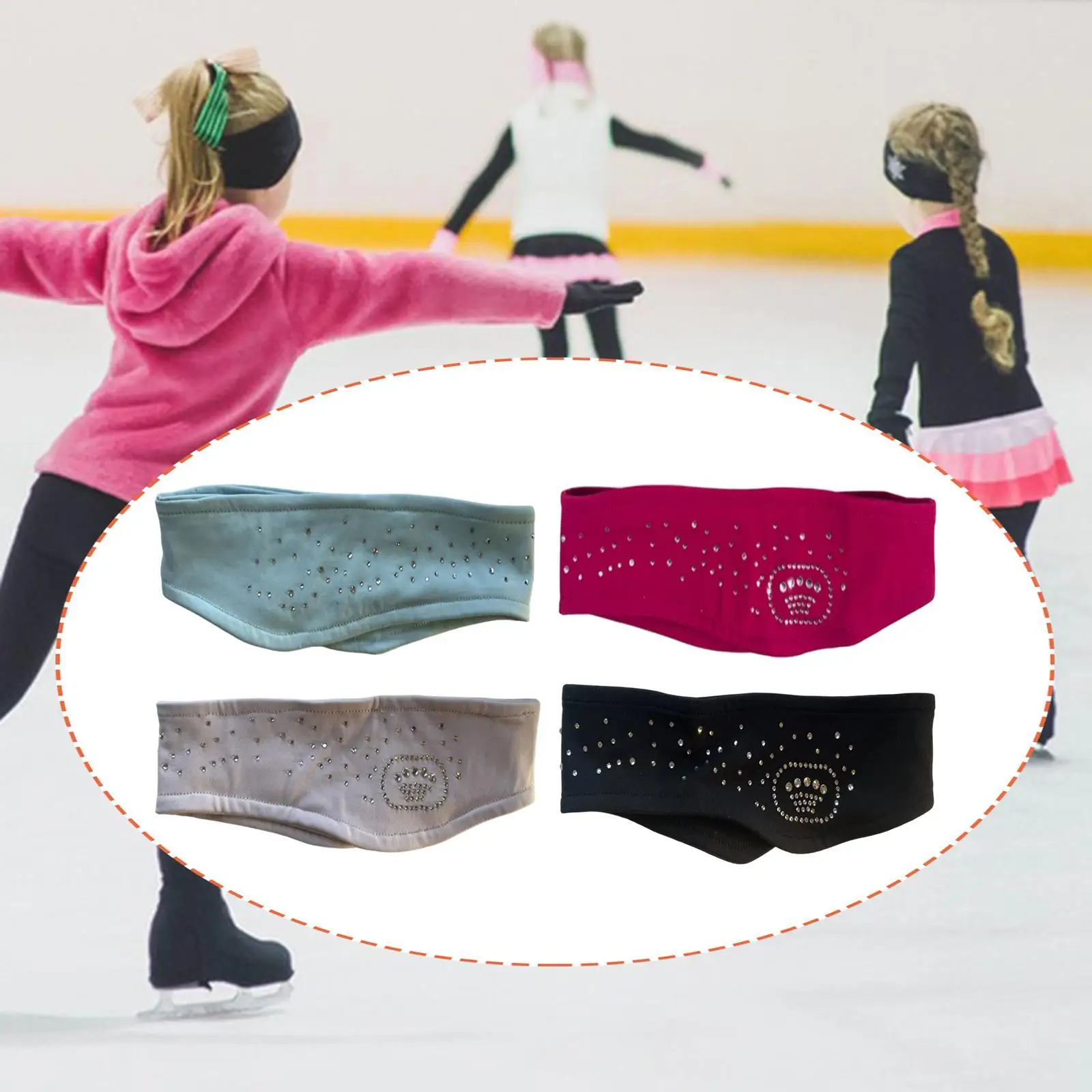 

Children's Figure Skating Headband Sport Sweat Wicking Warm Athletic Hairband Exercise Accessory for Winter
