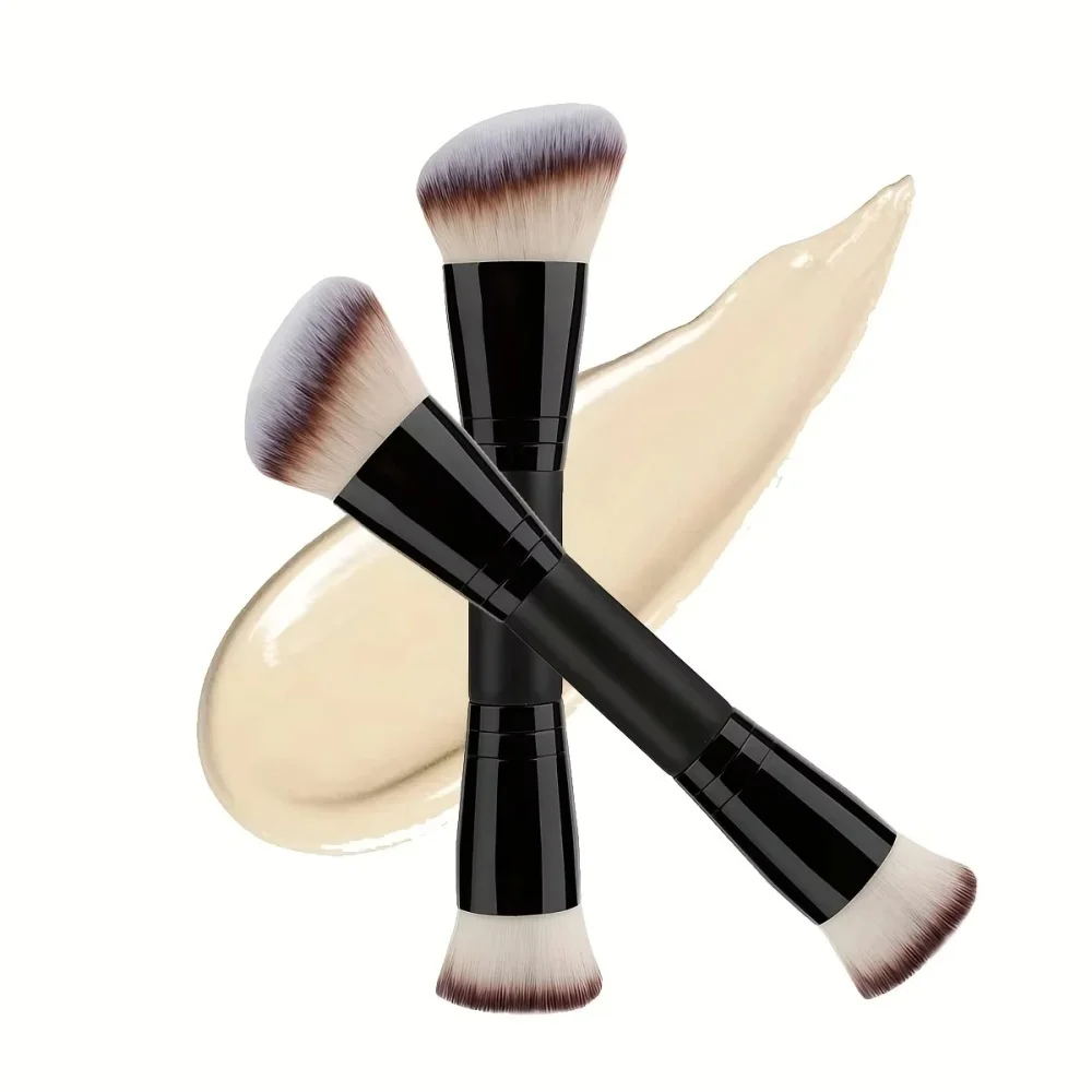 Double-Headed Facial Makeup Brush Multi Functional Blush Brush Professional Cosmetic Brush Portable Beginner Beauty Contour Tool