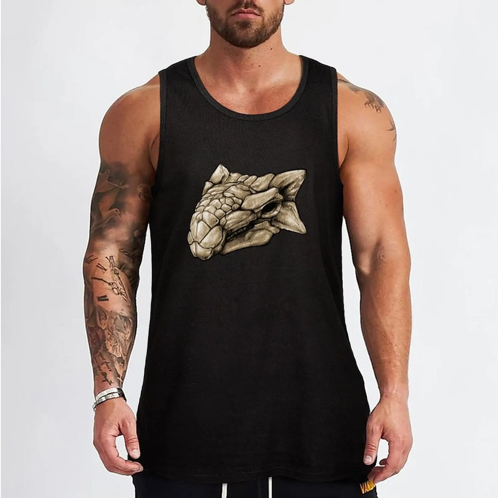 Dinosaur Skull Ankylosaurus Magniventris Sticker Tank Top t-shirt for men basketball Gym t-shirt man