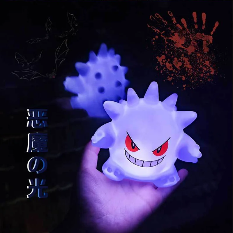 Hot Pokemon Figures Night Light gengar Model Bedside Lamp Demon Doll Halloween Toy Gift Children Creative Collection Glowing Toy