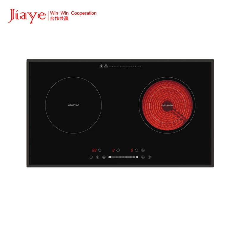 Jiaye Built In Induction Hob JY-ICD2006 Dual-Cooker Microlite Panel Induction Electric Cooker with Infrared Stove 3800W Hotplate