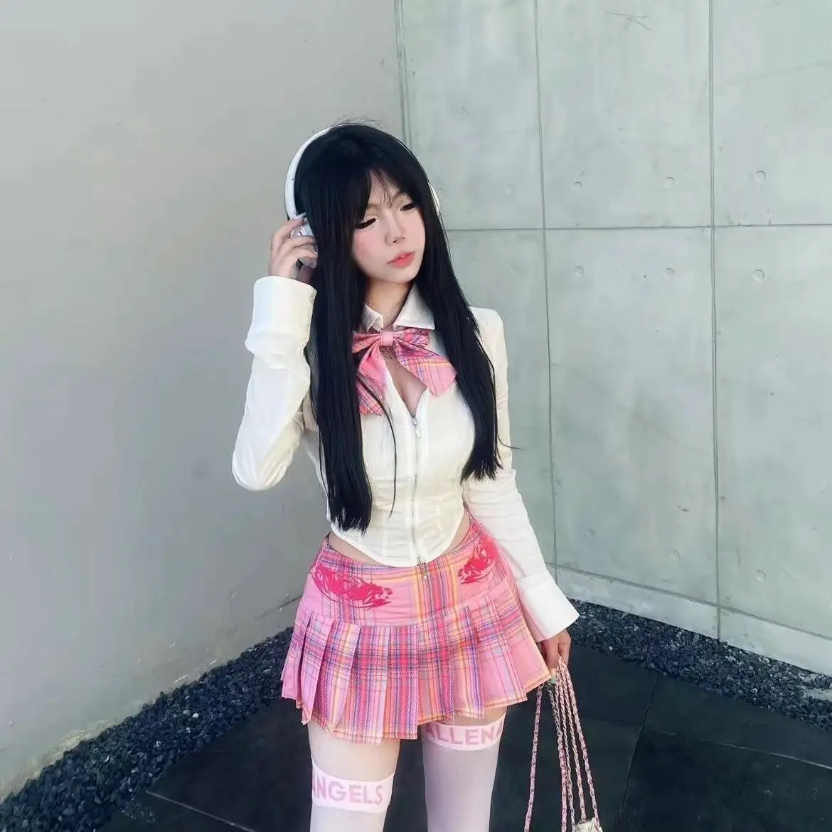 Summer Style Pure Lust Style JK Uniform Sweet Suit Female Slim High Waist Pleated Skirt College Style two-piece Jk Uniform Suit