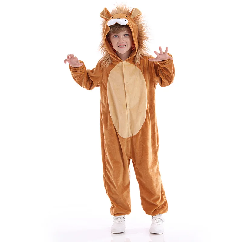 

New Children Animals Cosplay Costumes Kids Halloween Kindergarten Cartoon Lions Role-playing Jumpsuit Boys Girls Zoo Theme Suit