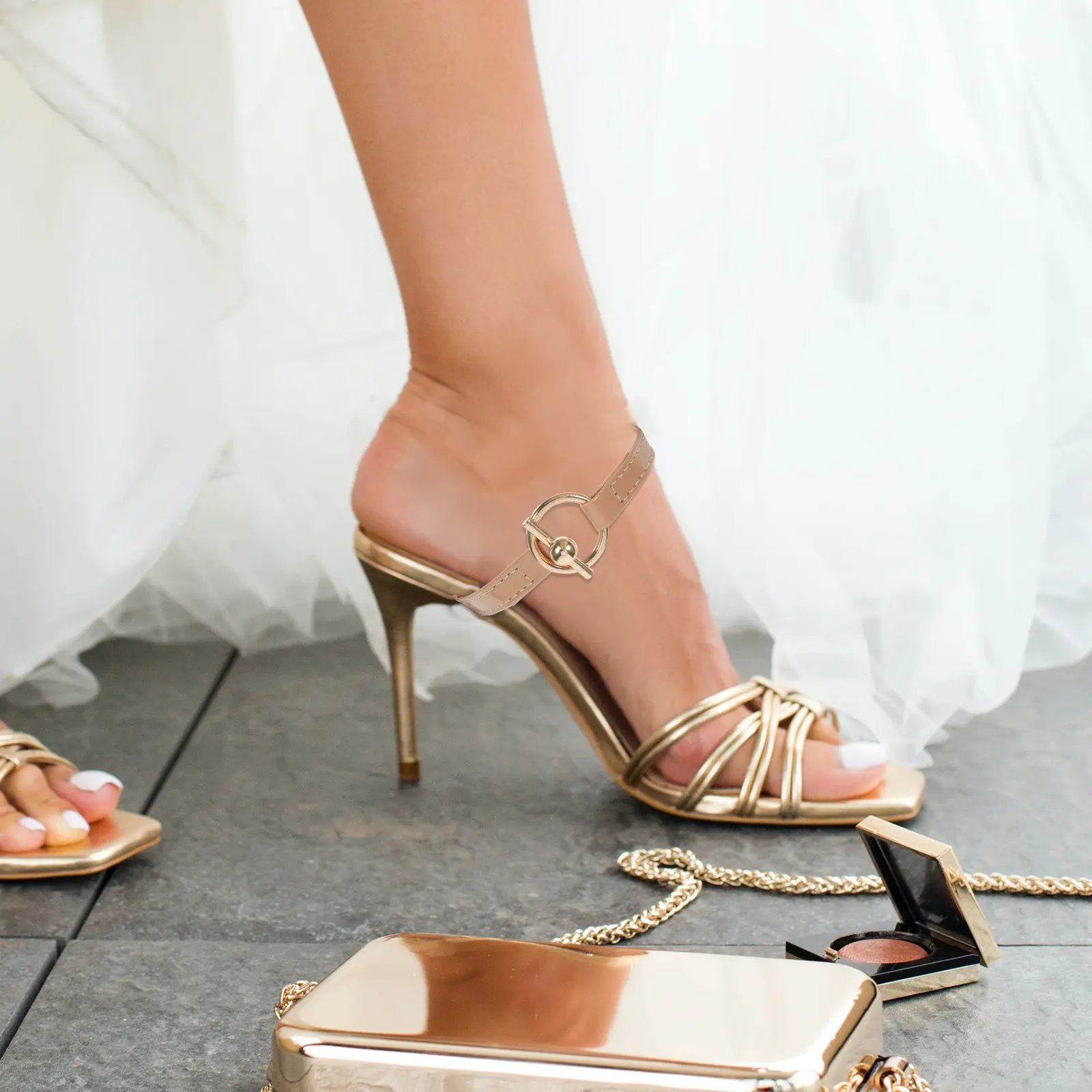 

Пара регулируемых ремешков для женской обуви на высоком каблуке, предотвращающих соскальзывание, прочные удлинители-пряжки из полиуретана для фиксации на щиколотке