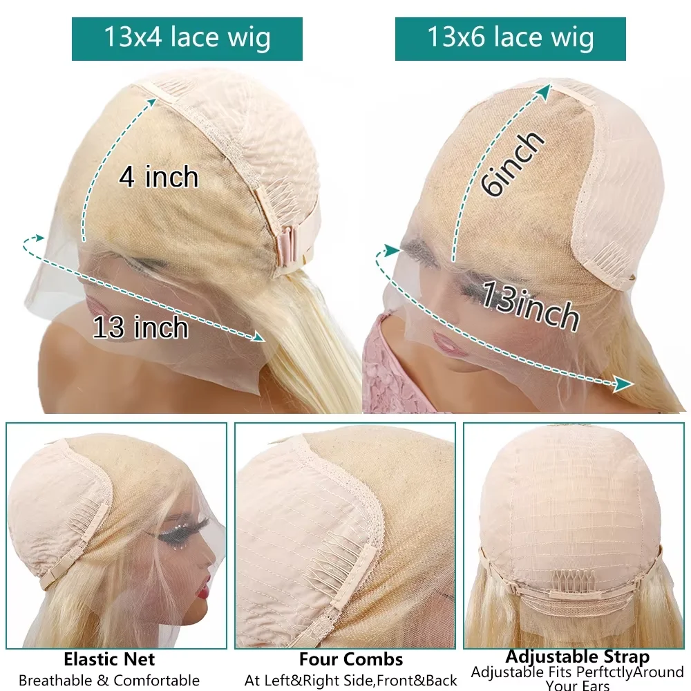 250% Density Blonde Body Wave Lace Front Wig 613 HD Transparent Lace Frontal Wig 13x6 Glueless Wigs Human Hair For Black Women image 6