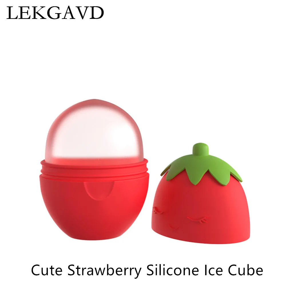 Face Massager Cute Strawberry Silicone Ice Cube Cooling Face Lifting Contouring Skin Care Tools Remove Dark Circles Ice Roller