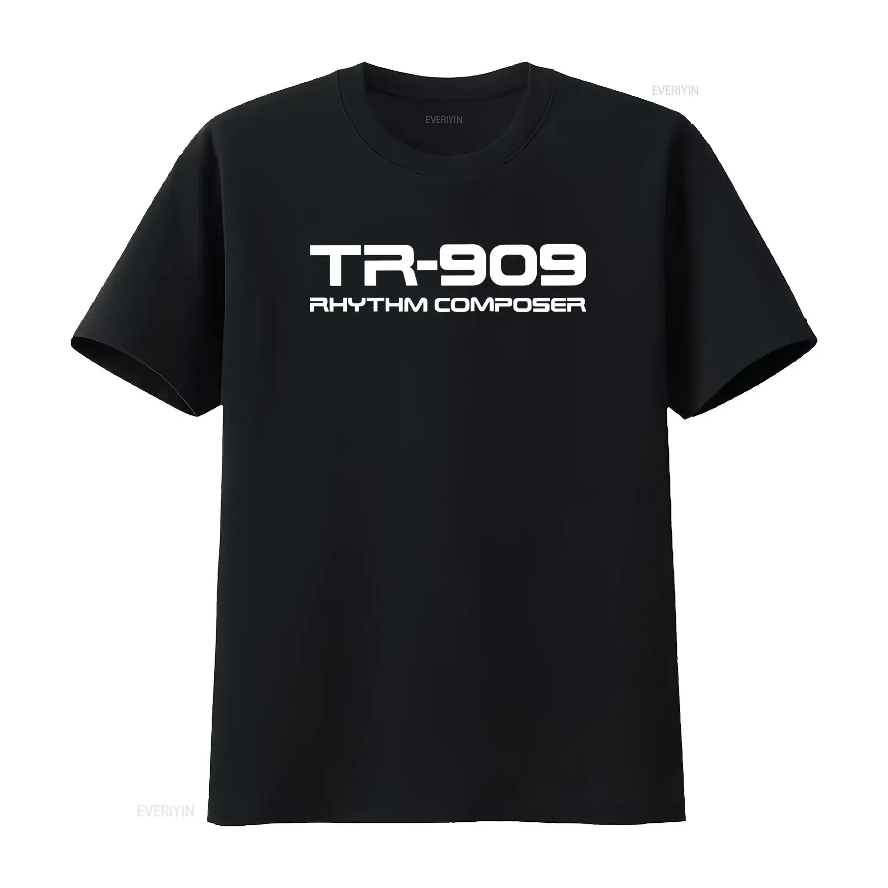 Vintage TR 909 Rhythm Composer Black White Electronic Music Print Streetwear T Shirt vintage Washed Stylish Stretched Slightly