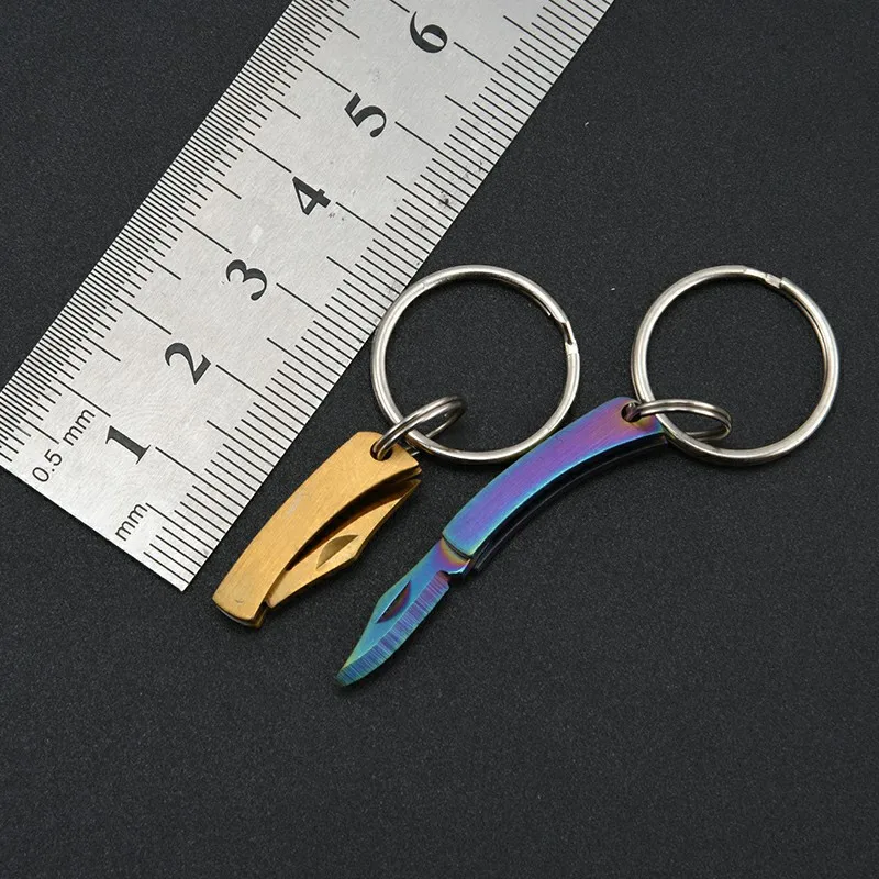 New Stainless Steel Mini Folding Knife Ultra Small Portable Pocket Knife Express Open Box Keychain EDC Small Folding Knife