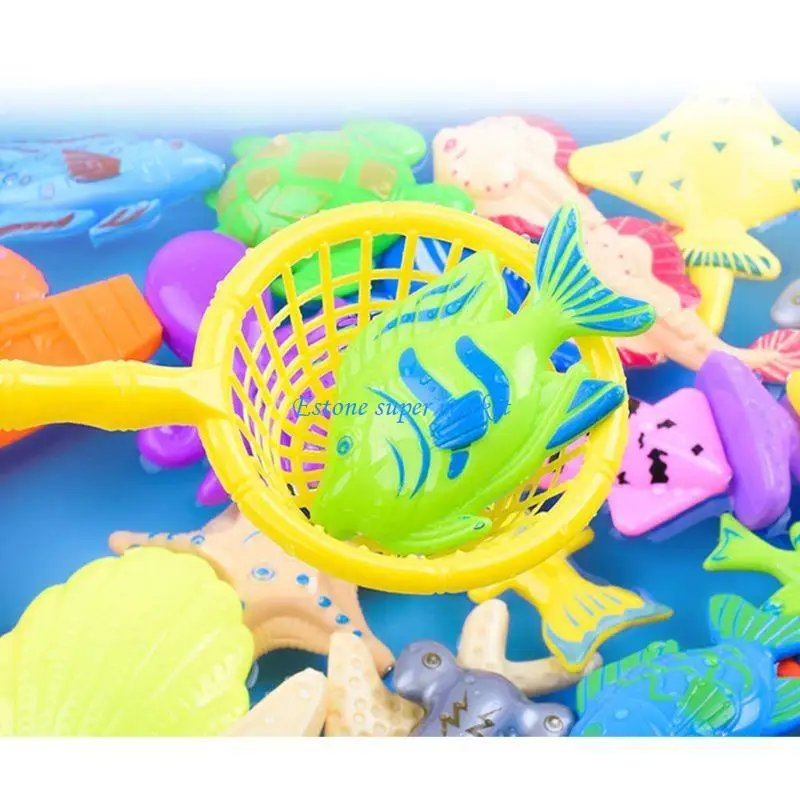 Jouets pêche magnétiques 090B, 29 pièces, canne à poisson en plastique, ensemble d'étang pour enfants, cadeaux d'eau