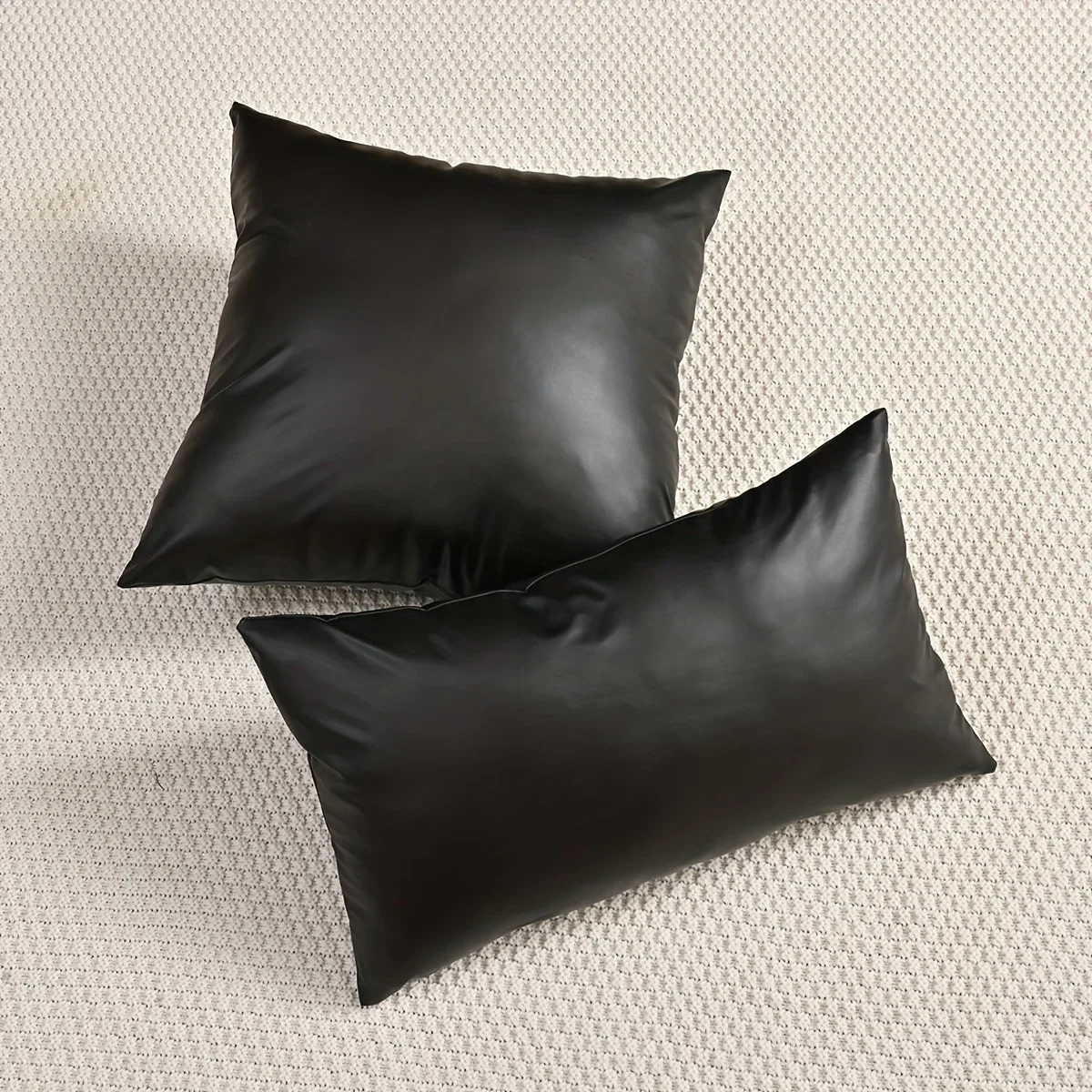 1pc Thick Waterproof PU Pillow Cover European Style Luxury Lumbar Cushion for Sofa Living Room