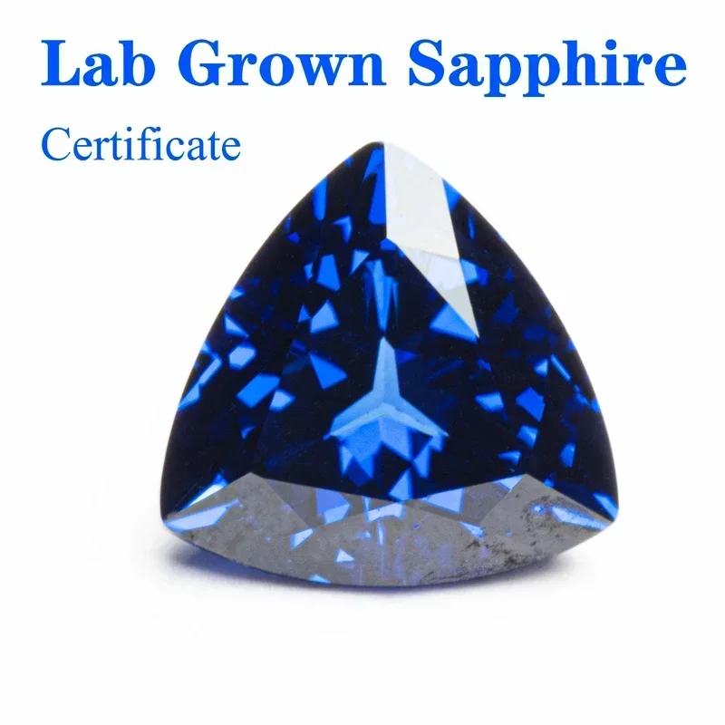 

Lab Grown Sapphire Trillion royal blue Color VVS1 Selectable AGL Certificate Gemstone Charms beads Diy Jewelry Making Materials