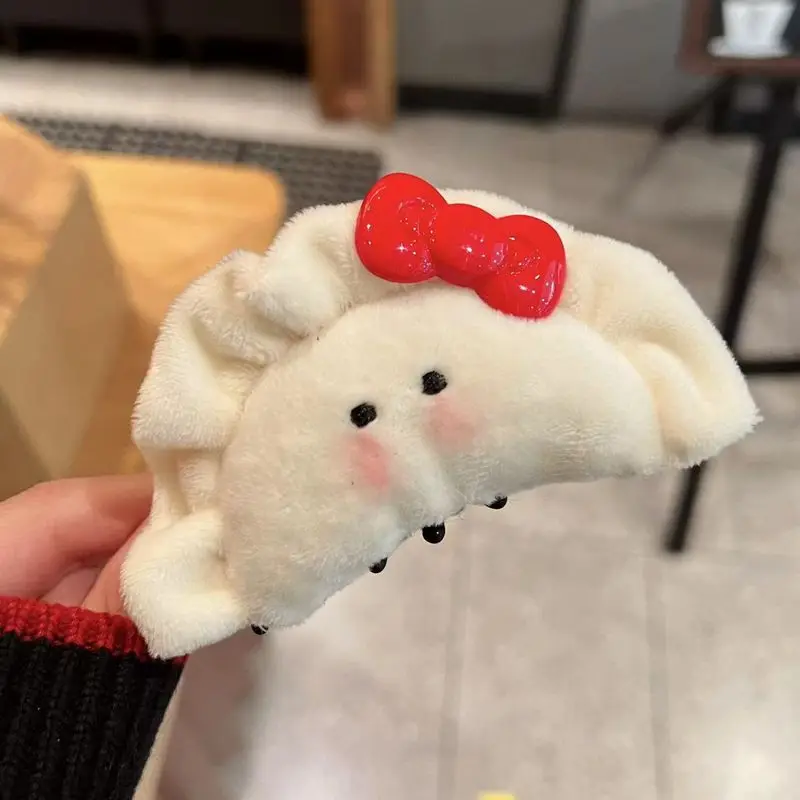 1 szt. Śliczny i uroczy róż w proszku Klips do włosów Dumplings z muszką na tyłku głowy — zdjęcie 5