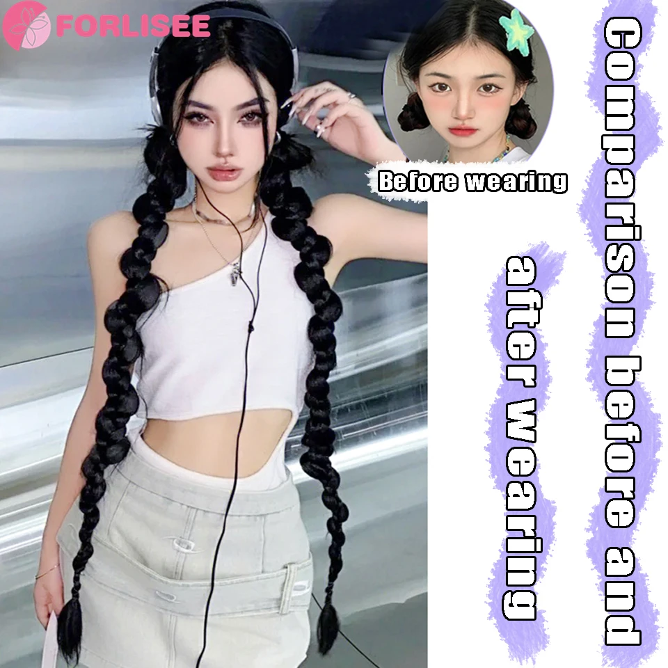 Synthetic Twisted Braid Wig Braid Female Fried Dough Twists Boxing Braid Millennial Spicy Girl's Dirty Braid New Chinese Ponytai