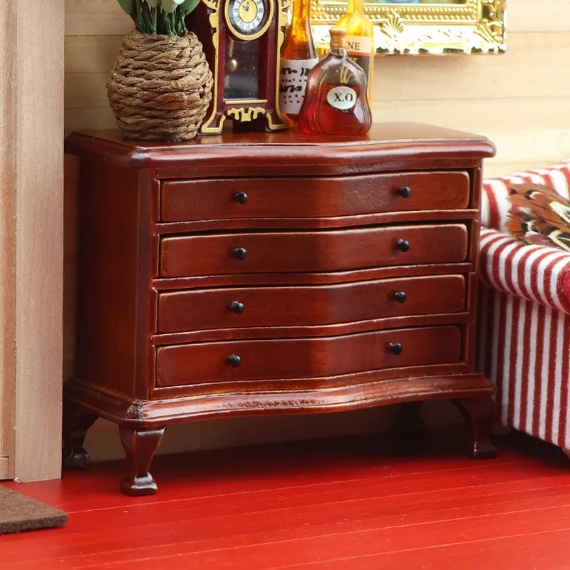 2pcs-1-12-dollhouse-mini-wooden-chest-of-drawers-4‑drawer-side-cabinet-miniature-furniture-for-bedroom-diy-micro-scene