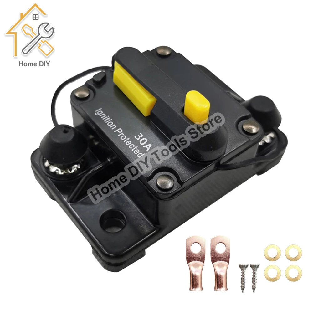 30-300A 12 24 Volt DC Self Recovery Circuit Breaker with Manual Reset Button for Automotive Rv Marine Boat