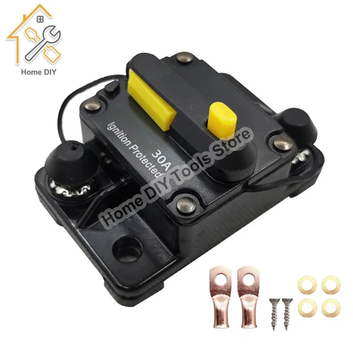 DC 자체 복구 회로 차단기, 자동차 RV 해양 보트용 수동 리셋 버튼 포함, 30-300A, 12, 24 볼트 