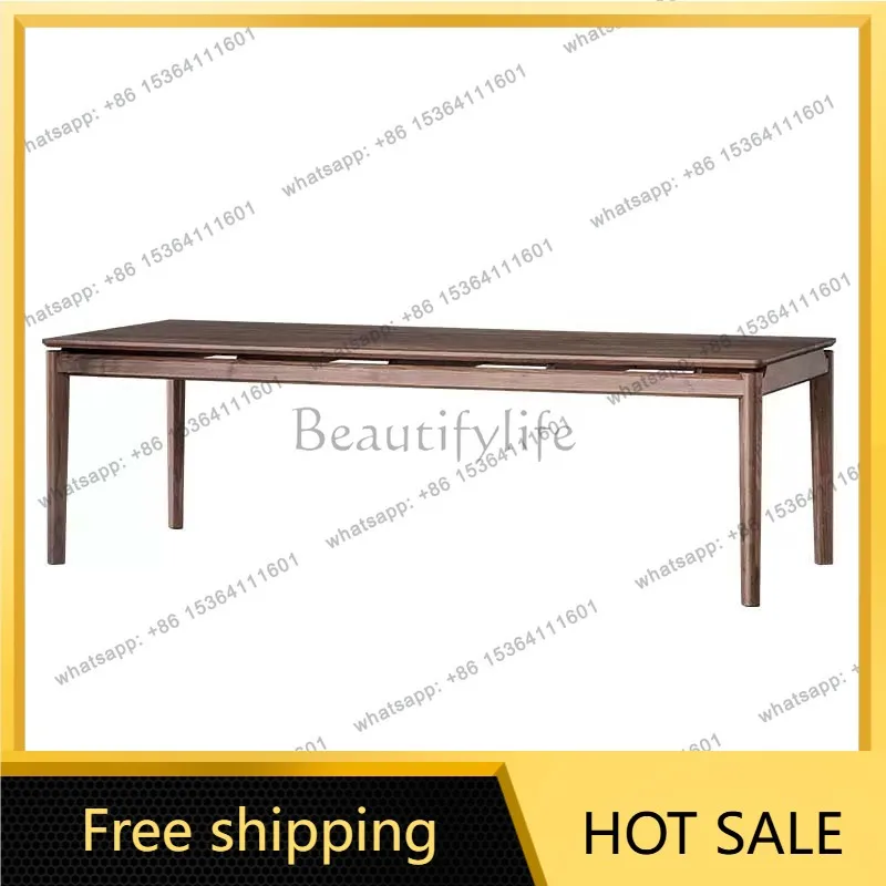 Factory Direct Sales Black Walnut Dining Table Black Walnut Living Room Large Long Desk Workbench