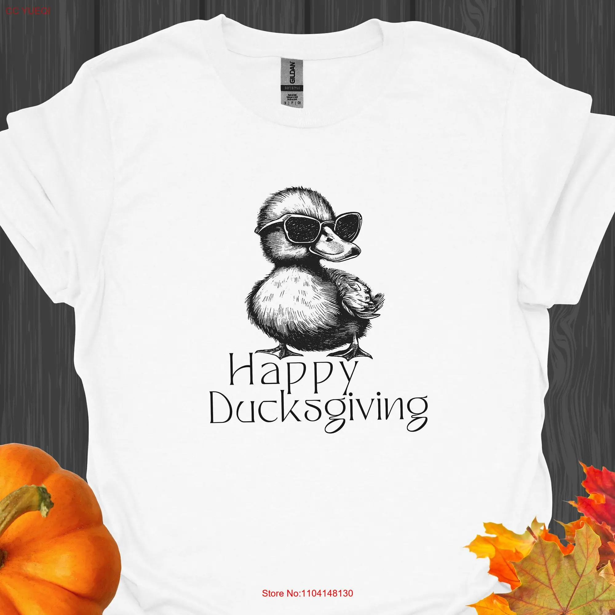 Happy Ducksgiving T Shirt Funny Thanksgiving with cool duck for a cute duckling design long or short sleeves