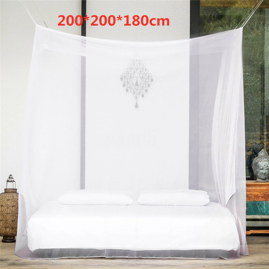 

Camping Net White Mesh Travel Repellent Tent Portable Square Foldable Mosquito Control Mosquito Net with Storage Bag