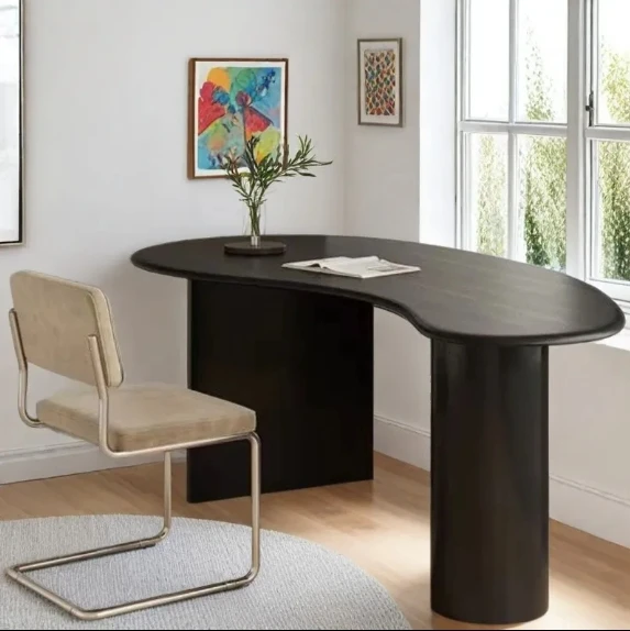 

*Curved Desk Desk Special-shaped Solid Wood Computer Desk