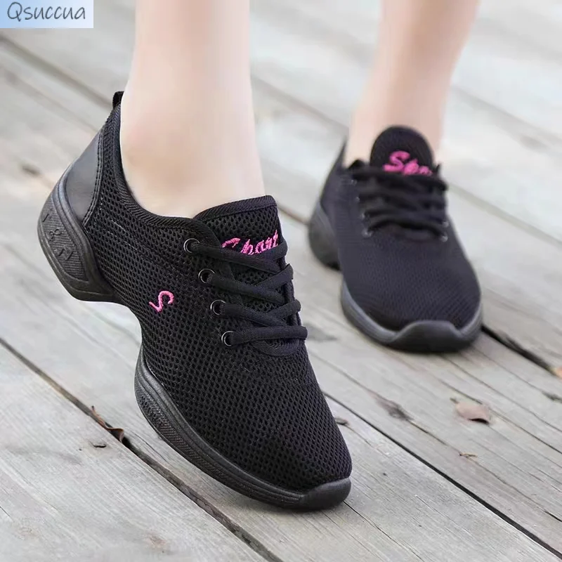 

Dance Women's Shoes Flat Bottomed Mesh Breathable Dance Shoes Women's Soft Soles Adult