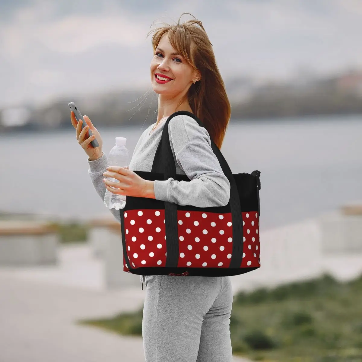 Sac à provisions de dessin animé Minnie Mouse Rick pour femme, fourre-tout d\'épicerie, sacs de voyage de salle de sport de plage, grande capacité,