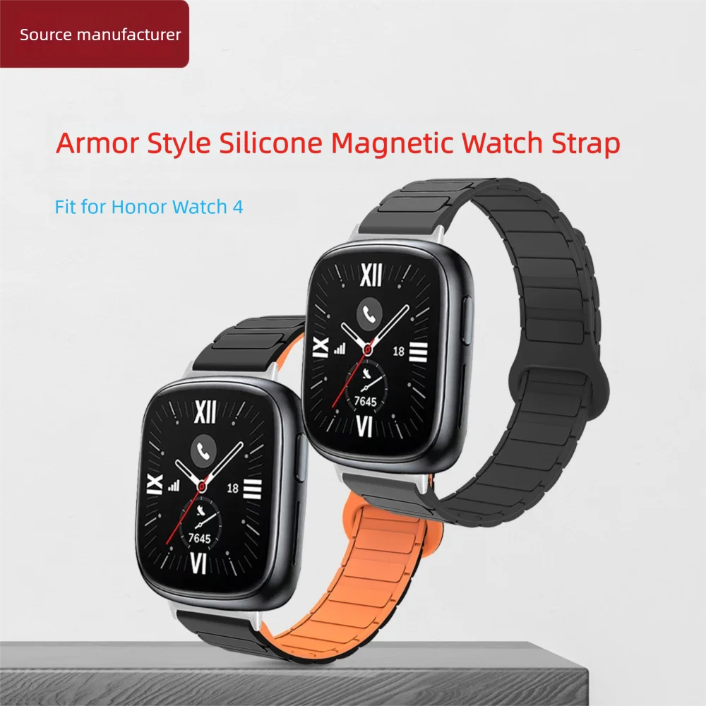 명예 시계 4 갑옷 스타일 안정적인 버클 퀵 릴리스 경량 고품질 실리콘 남여에 대한 20mm 자기 시계 스트랩