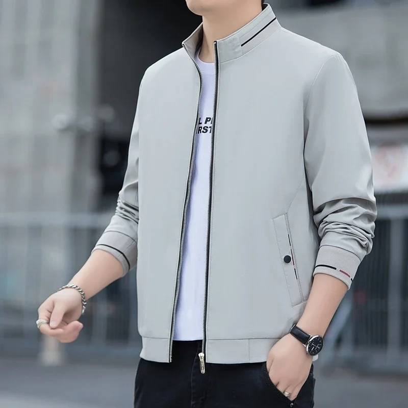 Spring Autumn New Big Kids Sports and Leisure Jacket Fashion Trend Windproof Stand Up Collar Comfortable Breathable Jacket