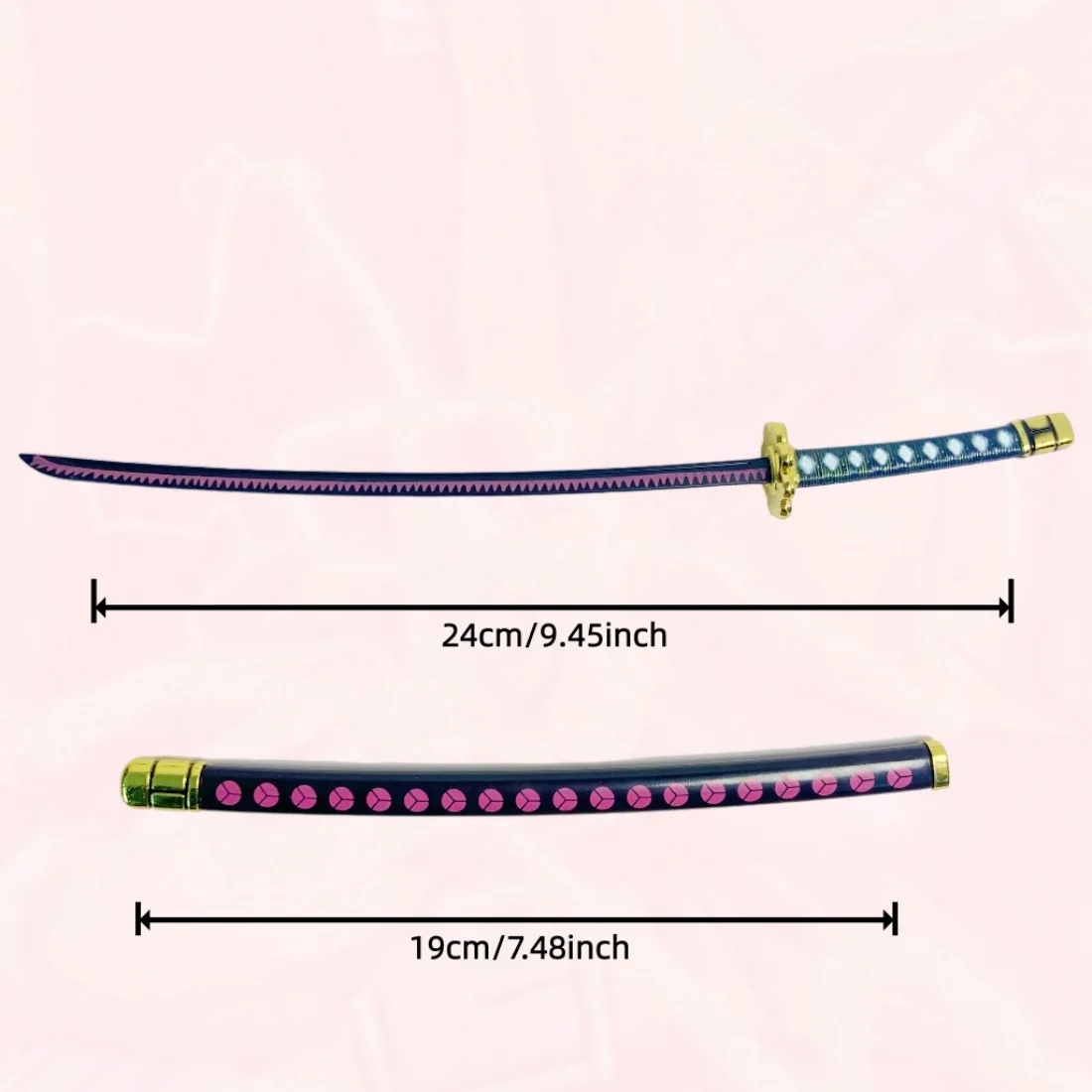 Espada de metal katana roronoa zoro, 9.4 polegadas, sabre japonês katana, sabre samurai original, faca ninja, acessórios de cosplay, brinquedo adereço