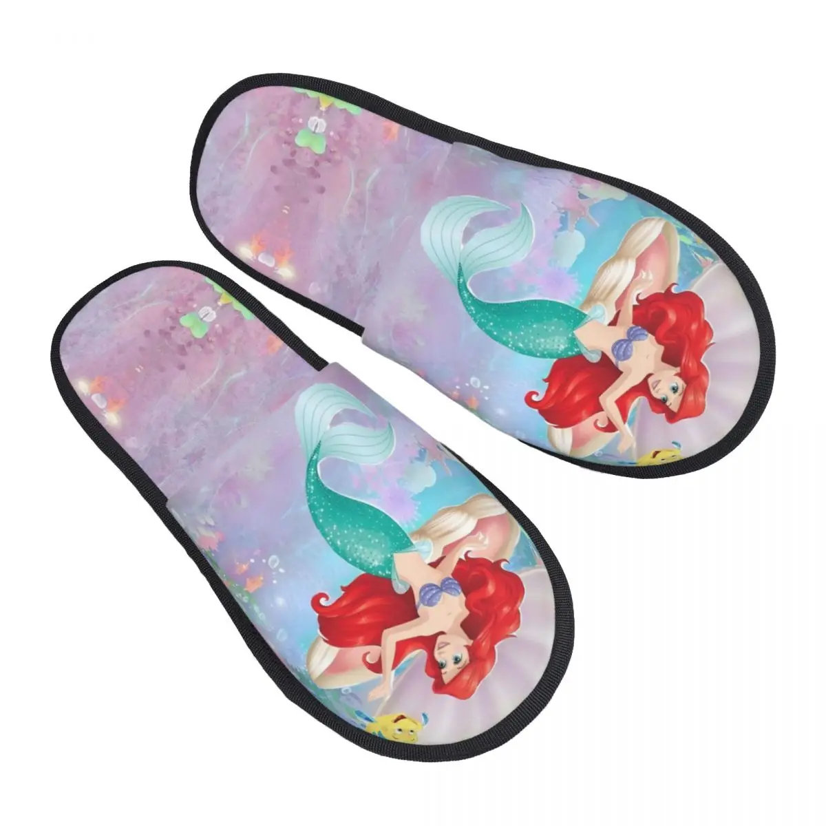 

Custom The Little Mermaid Soft Memory Foam House Slippers Women Fish Anime Comfy Warm Anti-skid Sole Slipper