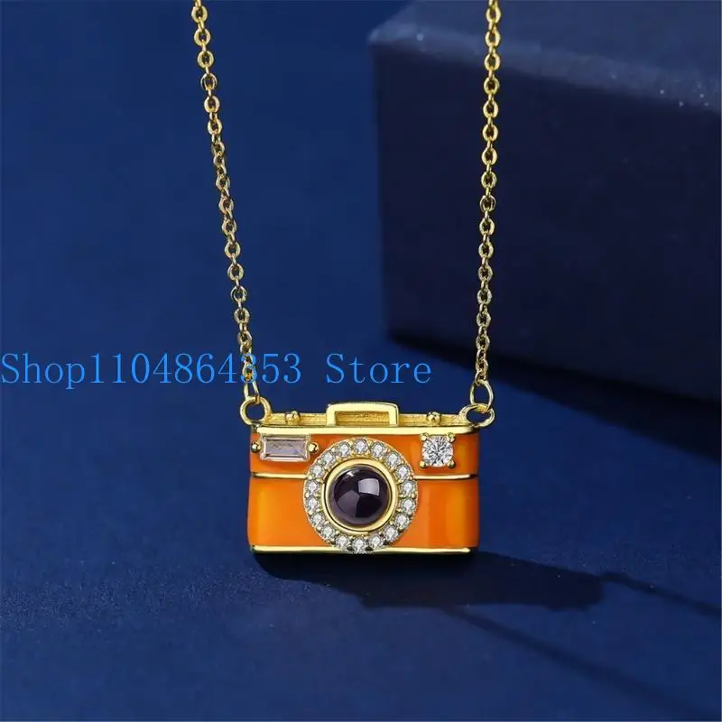 652F Adjustable Translator Pendant Necklace 100 Language Projection Copper Alloy Clavicle Jewelry Chain