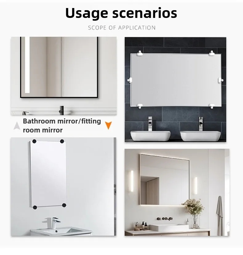 4 Stück Rostbeständige Spiegelhalterungen aus Reinkupfer/Zinklegierung für einfache Installation und sicheren Halt - Perfekt für Badezimmer und Make-up – Detail 3