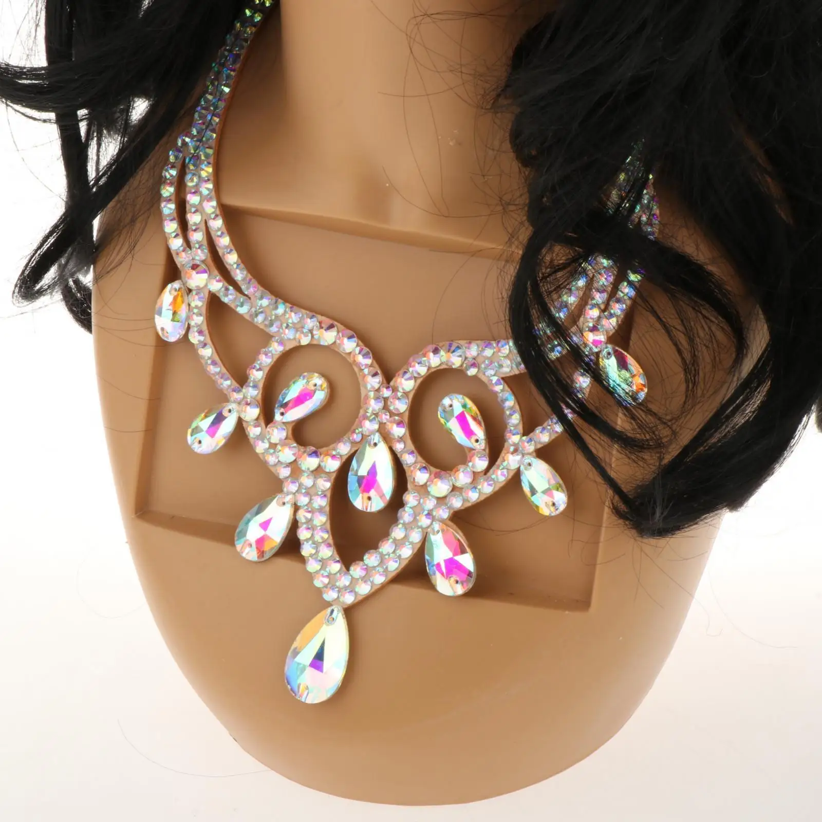 

Belly Dance Necklace Jewelry Female Sparking Colorful Rhinestones Gift for Women