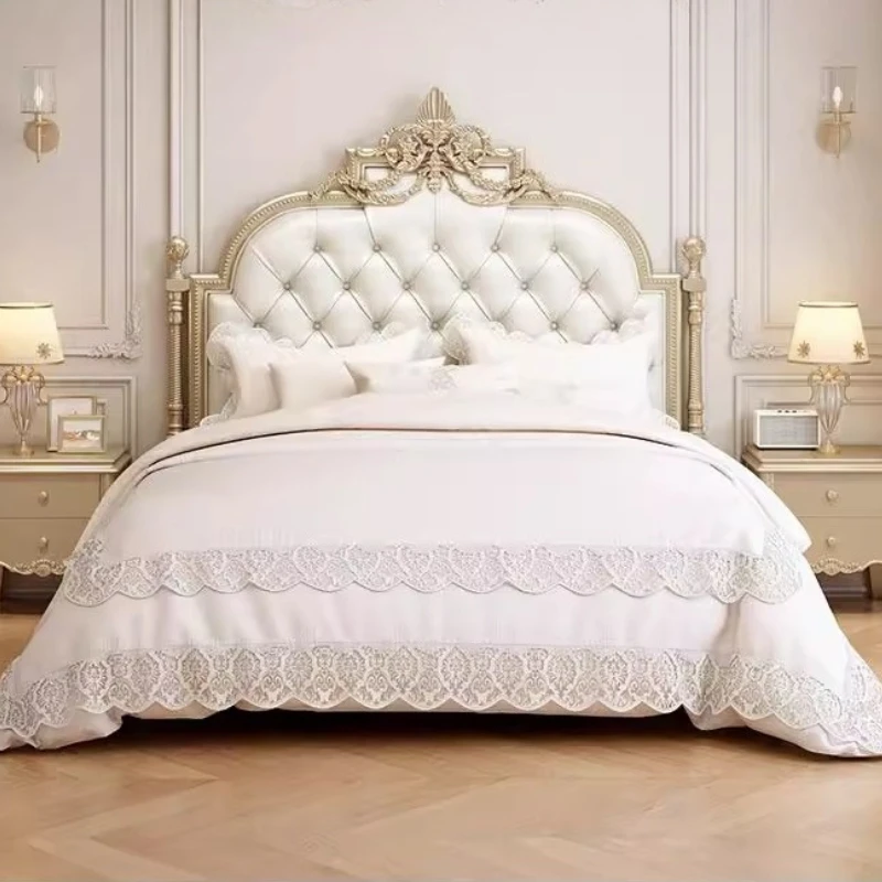 Luksusowe łóżko księżniczki z wyższej półki, designerskie łóżko king size dla dziewcząt, drewniana rama łóżka podwójnego, nowoczesne łóżko z miejscem do przechowywania, meble do sypialni Camas De Casal.