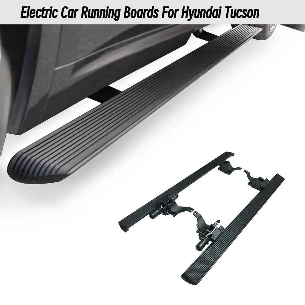 

For Hyundai Tucson 2015-2025 Electric Retractable Running Boards with LED Lights, Automatic Side Steps Exterior Car Accessories