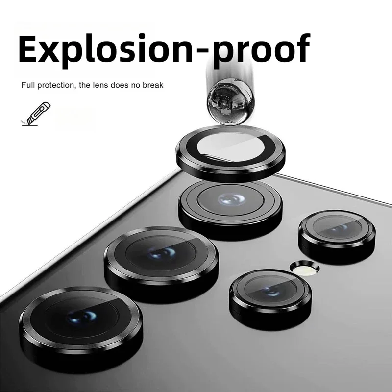 For Samsung Galaxy S26 Ultra S25Ultra Camera Protector Metal Rings Lens Alloy Glass Protector For S23 S24 Back Cap Cover Locator