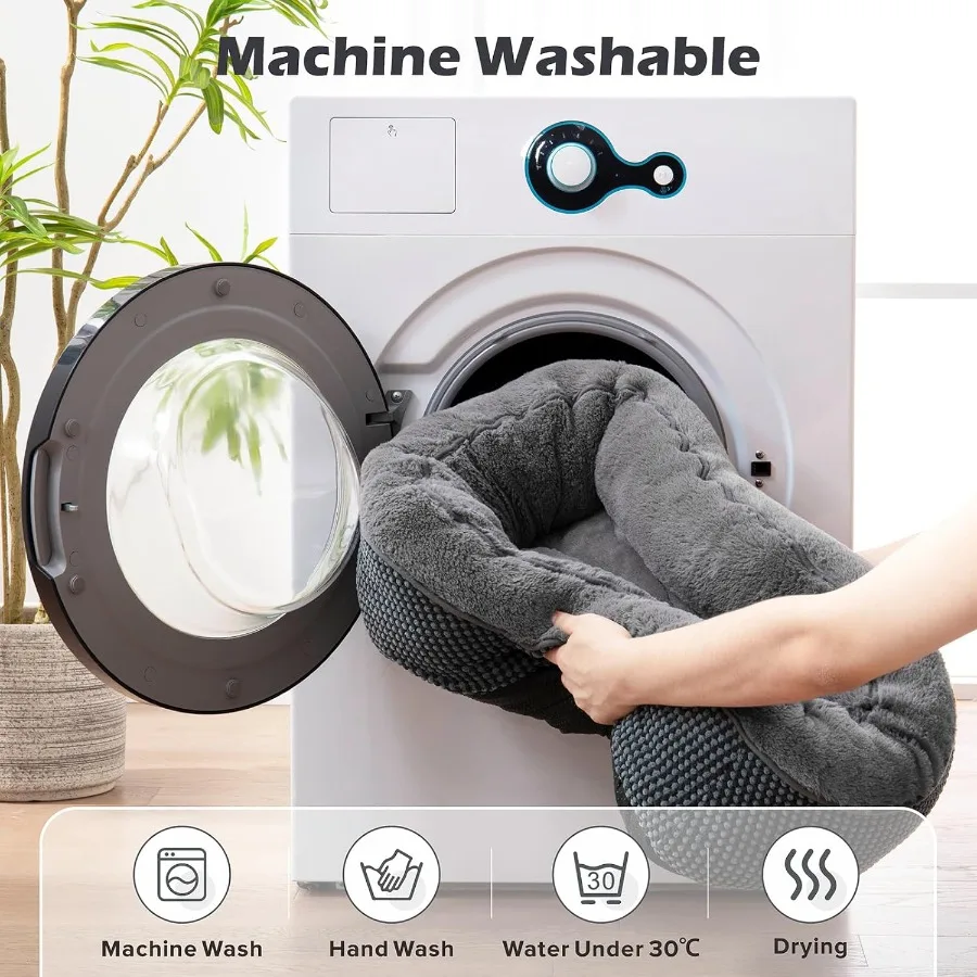 سرير كلب صغير للكلاب الصغيرة سرير القط للقطط الداخلية قابل للغسل سرير كلب العظام الاحترار لينة تهدئة النوم جرو سرير Durab