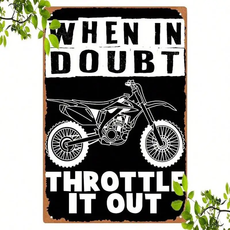 [2D Flat] 1pc Dirt Bike Metal Wall Art - 